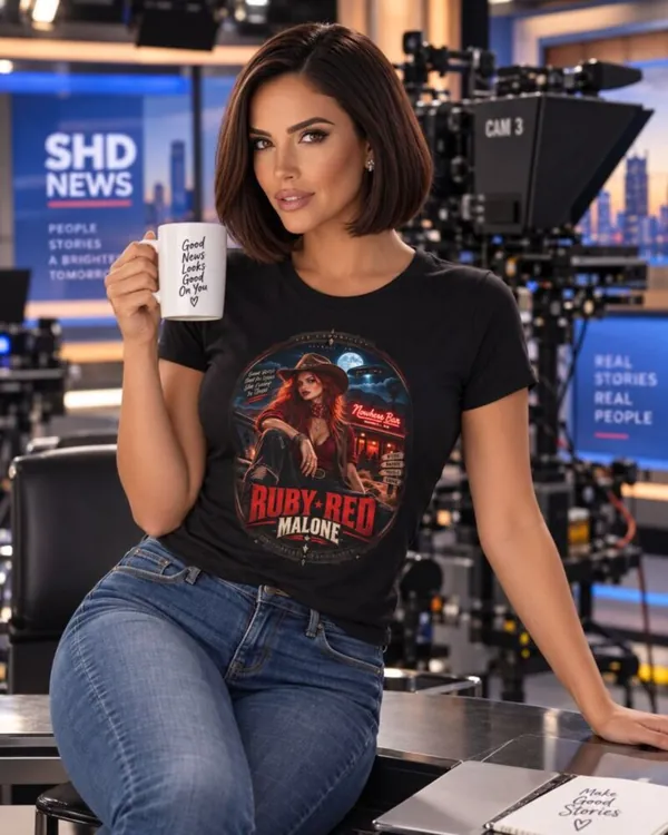 Black UFO Chronicles Ruby Red Malone T-shirt